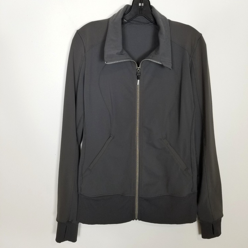 Lululemon Women Contempo Full Zip Jacket Sz 8 Gray Athletic Outdoor Casual